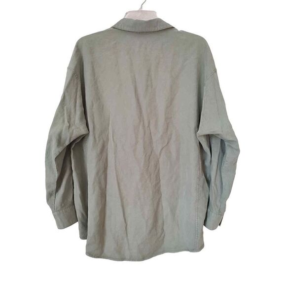 Vineyard Vines Women's Size 6 Sage Green Oversized Long Sleeve Button Down Shirt - Picture 2 of 10